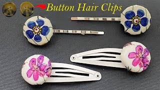  How To Make Fabric Covered Button Hair Clips | Hair Accessories | Grampos De Cabelo | बाल के क्लिप