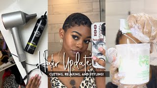 I'M Bald Again :) *Another* Hair Update + Washing & Styling My Short, Relaxed Hair!