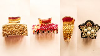 How To Make Designer Hair Clips Making At Home/Diy Fashion Hair Accessories