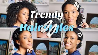 How To Wear Barrettes, Hair Pins & Clips • Trendy Hairstyles On Natural Kinky Curly Hair ~ Ursula