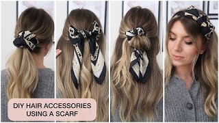 4 Ways To Tie A Scarf // Diy Hair Accessories