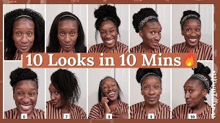 10 Protective Hairstyles On 4C Natural Hair | 2 Headband Wigs Too Easy To Style