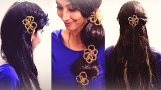 3 Easy Holiday Hairstyles - Diy Hair Accessory - Indian Youtuber