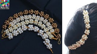 Diy/Pearls & Thread Hair Accessory /Moti Veni / Moti Gajra