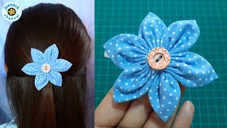 Diy Easy Fabric Flower | Fabric Flower | Fabric Flower Hair Clip | กิ๊บติดผมดอกไม้ เก๋ไก๋ จากเศษผ้า