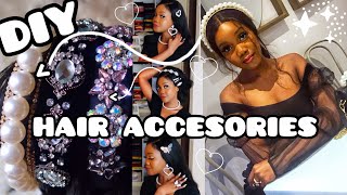 A Very Extra Diy Hair Accessories Tutorial- 4 Ways To Make Embellished Hair Bands And Hair Clips