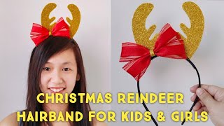 How To Make Reindeer Hairband For Kids & Girls / Christmas Reindeer Hairband / Christmas Hairbands