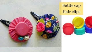 Diy Bottle Cap Crafts / Plastic Bottle Cap Hair Clips Making Idea  By Aloha Crafts
