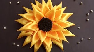 Diy Ribbon Sunflower Hairband For Girls | Kanzashi Diy Hair Accessories | No Sewing Project