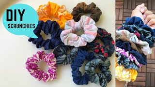 Diy Scrunchies | Diy Ruffle Hair Bands With Old Clothes | How To Make Scrunchies