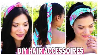 3 Diy Trendy Hair Accessories Using An Old Scarf I Easy No Sew Hair Accessories For Cheap I Recycle