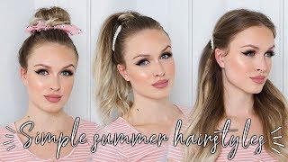 10 Quick & Easy Simple Hairstyles For Summer ♡ Ft. Hair Clips + Scrunchies