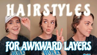 Easy Hairstyles For Awkward Lengths | Hairstyles To Hide Awkward Layers + Post Chemo Hair Growth