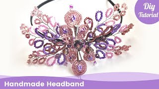 Diy Headband From Beads. Handmade Hair Accessories Ideas.