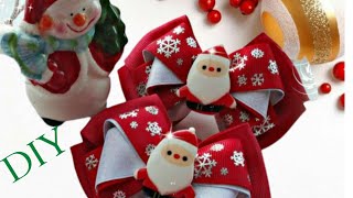 How To Make Hair Bowsthese Are So Easy Bows With Christmas Printed Ribbon Design