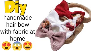 How To Make Hair Bow | Diy Hair Accessories | Diy No Sew Fabric Bow /Tonni Craft #Newyearcraft