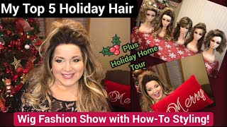 My Top 5 Holiday Wigs + How-To Wig Styling & My Holiday Home Tour Rae Dunn Coffee Bar & More