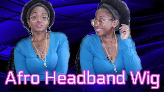 Vivica Fox Natural Textured Afro Headband Wig  Wig Try-On & Review | Empresshairlukz