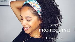 Protective Hairstyle | Easy Protective Style With Headband & Clip-Ins
