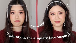 Flattering Hairstyles For A Square Face Shape ✨ My Go To Hairstyles!