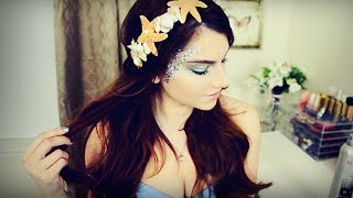 Mermaid Makeup, Hair, & Diy Seashell Headband I Halloween