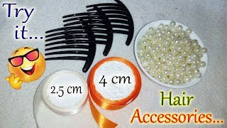 Bridal Hair Accessories Making With Pearl Beads And Ribbon | Jewellery Making At Home