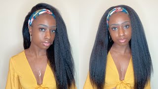 Affordable Kinky Straight Hair Headband Wig Review