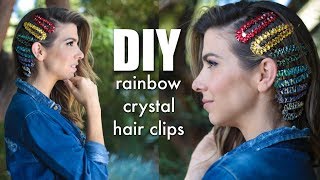 Diy: How To Make Rainbow Crystal Hair Clips! - By Orly Shani