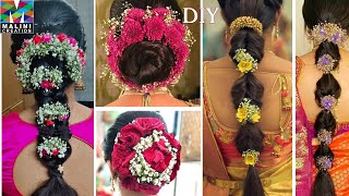 3 Ideas For Fresh Flower, Gypsy N Rose Hair Decoration / Parlour Hairstyle & Hair Accessory At Home