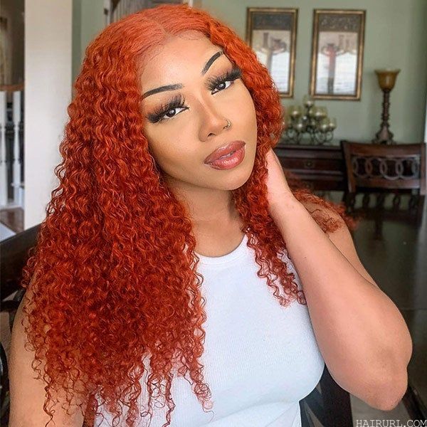 Ginger orange kinky curly wig