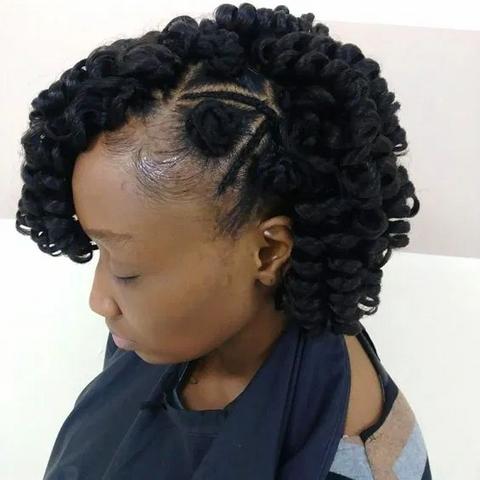 Spiral Cuts and Bantu Knots on the side