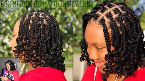 bob box braids with curly ends