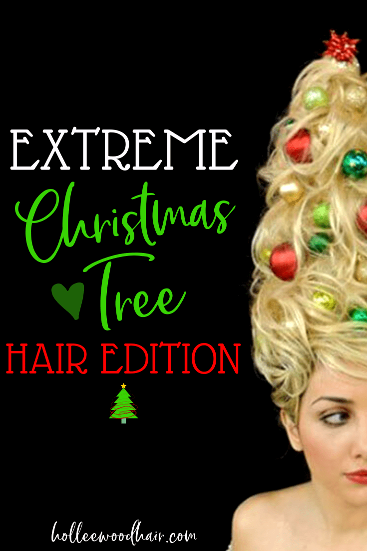 Want some holiday hair inspiration? Take your Christmas spirit to the next level with this extreme Christmas tree hair...