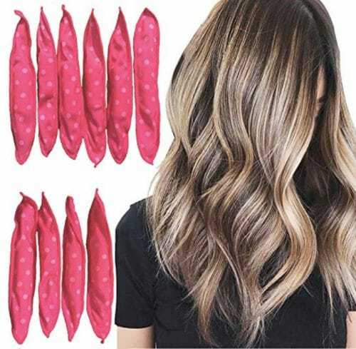 Soft hair rollers that curl your hair while you sleep, one of the best DIY hair products you can find on Amazon.