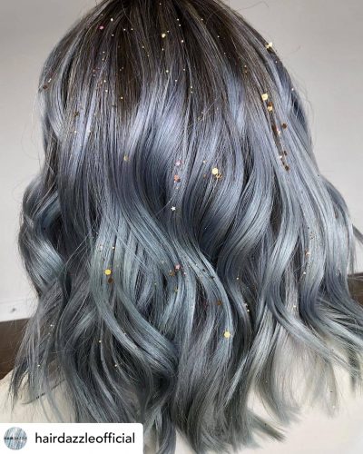 Beautiful silver hair color.