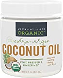 Viva Naturals Organic Coconut Oil 16 Oz- Unrefined, Cold-Pressed Extra...