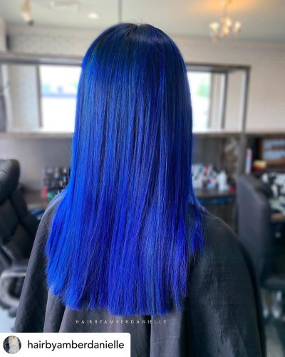 Beautiful cobalt blue hair color.
