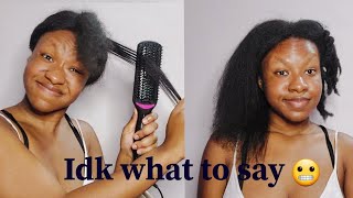 I Tried To Straighten My 4C Hair | Revlon Straightening Hair Brush Review.