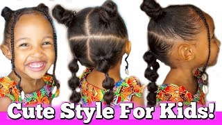 Kid'S Hairstyle With Bantu Knots And Bubble Braids! | Back To School Hairstyle Ideas