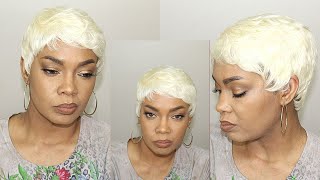 $17 Affordable Pretty Short Human Hair Summer Wig Outre Duby Wig Hh Scottie (Blonde)
