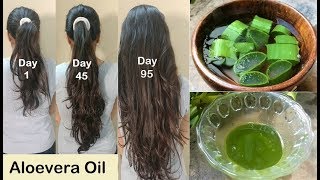 Homemade Aloevera Hair Oil For Double Hair Growth - Aloevera Gel To Get Long Hair, No Hair Fall