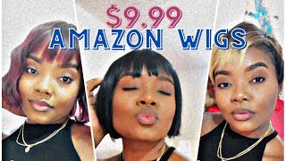 $9.99 Cheapest Amazon Wigs Review//Try On