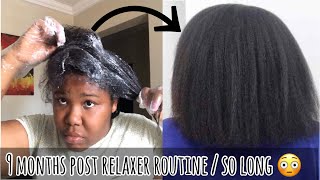 How To Relax Your Hair At Home/ Relaxer Routine 2022/ 9 Months Post Relaxer