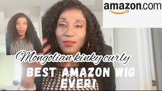 Amazon Wig Review And Install, Mongolian Kinky Curly Lace Front #Amazonwigs