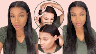 Sleek Bone Straight Wig Install | Easy Wig Install | Premium Lace Wig