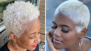 60 Perfect Platinum Short Hairstyles/Haircuts For African American Women | Finger Waves, Pixies Cuts