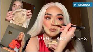 How I Put On My Wig + Red Vibes Makeup