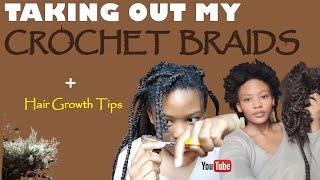 Take Out My 1 Month Crochet Braids With Me | Hair Growth Tips | Chit Chat