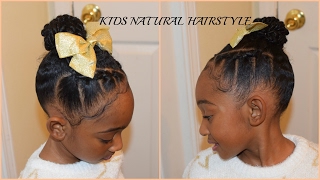 Beginner Friendly: Rubberband Braids/Cornrows (Quick Kids  Natural Hairstyle) Back To School