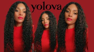 Yolova Water Wave T Part 4X4 Human Hair Lace Wig Unboxing